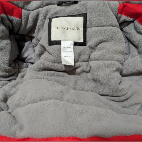 18 Mo Toughskins Infant Boys Black and Cherry Pie Snow Jacket - Picture 12 of 13